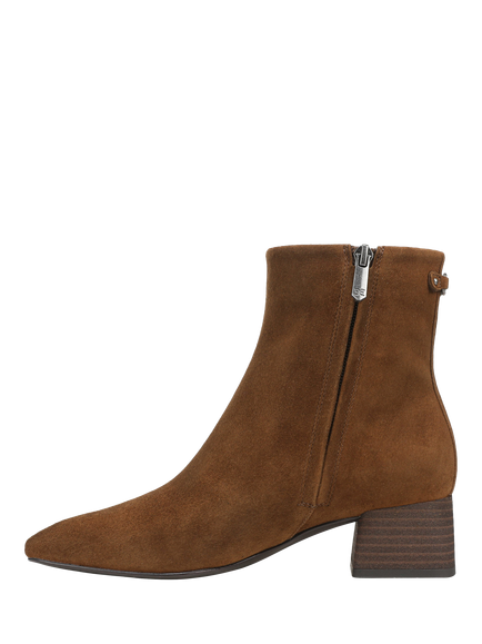 Sam Edelman Paige Suede Stacked Heel Ankle Boots, Warm Nutmeg - view 2, Warm Nutmeg
