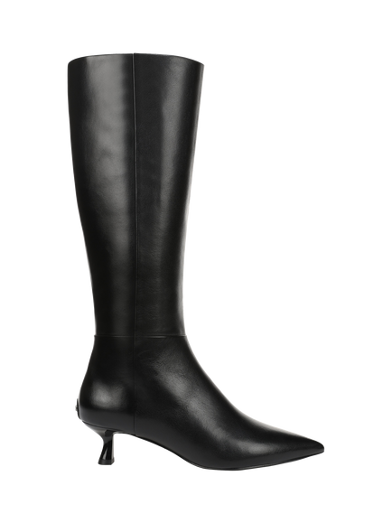 Sam Edelman Renee Leather Kitten Heel Knee High Boots, Black