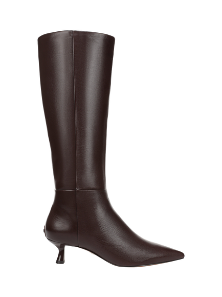 Sam Edelman Renee Leather Kitten Heel Knee High Boots, Spiced Pecan