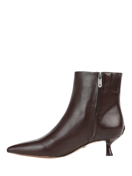 Sam Edelman Ryla Leather Kitten Heel Ankle Boots, Spiced Pecan - view 2, Spiced Pecan
