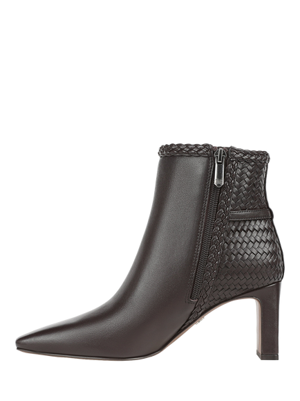 Sam Edelman Saige Woven Leather Ankle Boots, Cafe Noir - view 2, Cafe Noir