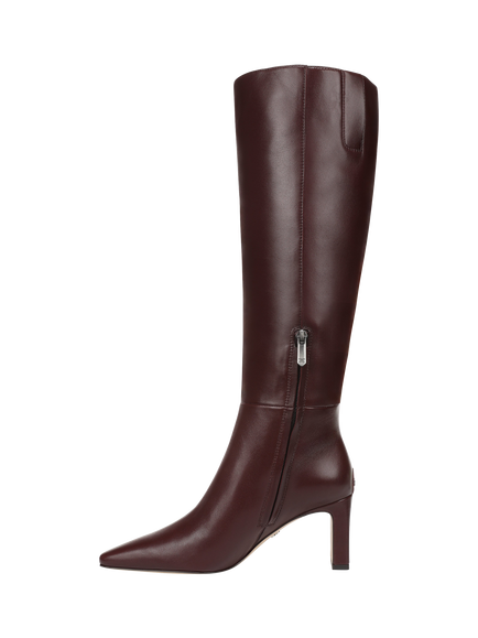 Sam Edelman Sylvia Leather Knee High Boots, French Burgundy - view 2, French Burgundy