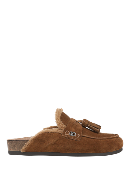 Sam Edelman Astrid Cosy 2 Suede Mule Clogs, Warm Nutmeg, Warm Nutmeg