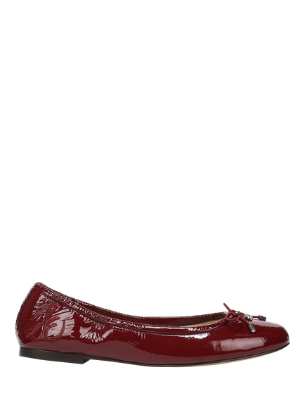 Sam Edelman Felicia Leather Elasticated Ballerina Pumps, French Merlot, French Merlot