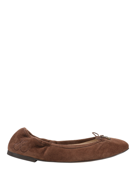 Sam Edelman Felicia Suede Elasticated Ballerina Pumps, Java Brown, Java Brown