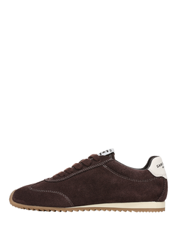 Sam Edelman Isella Suede Lace Up Trainers, Cafe Noir - view 2, Cafe Noir