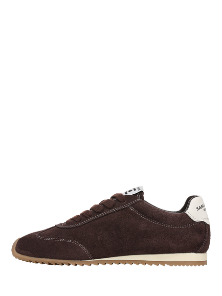 Sam Edelman Isella Suede Lace Up Trainers, Cafe Noir - view 2, Cafe Noir