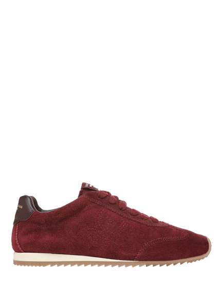 Sam Edelman Isella Suede Lace Up Trainers, French Burgundy