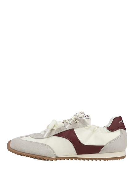 Sam Edelman Ivanna Leather Lace Up Trainers - view 2, White/Griege/French