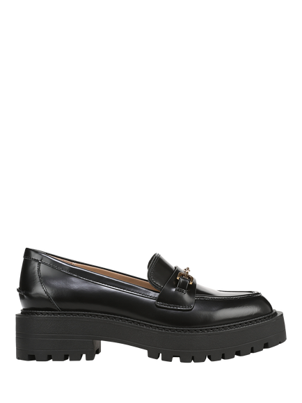 Sam Edelman Lea Leather Chunky Loafers, Black, Black