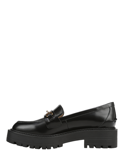 Sam Edelman Lea Leather Chunky Loafers, Black - view 2, Black