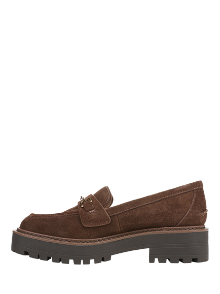 Sam Edelman Lea Suede Chunky Loafers, Mustang Brown - view 2, Mustang Brown