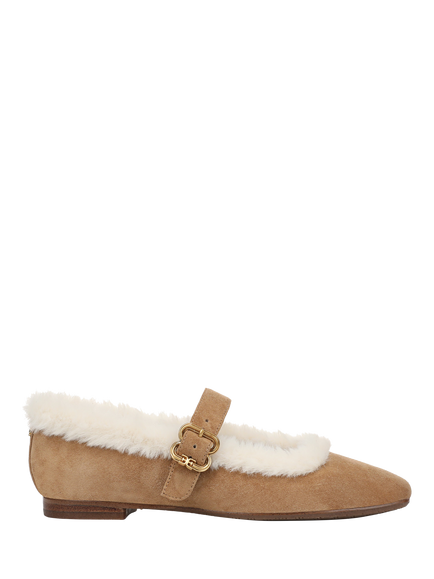 Sam Edelman Michaela Faux Fur Mary Jane Shoes, Bamboo Brown, Bamboo Brown