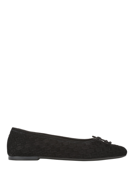 Sam Edelman Ruthie Woven Suede Ballerina Pumps, Black, Black