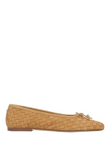 Sam Edelman Ruthie Woven Leather Ballerina Pumps, Desert Tan, Desert Tan