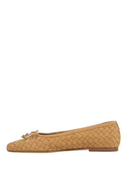 Sam Edelman Ruthie Woven Leather Ballerina Pumps, Desert Tan - view 2, Desert Tan