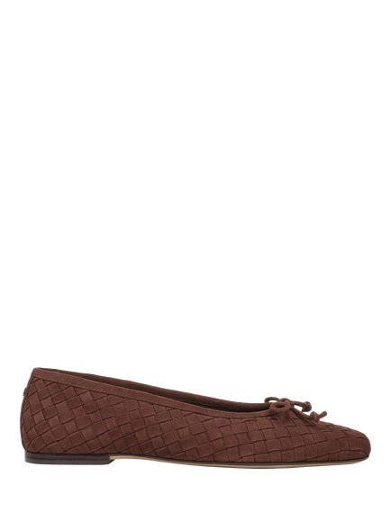 Sam Edelman Ruthie Woven Leather Ballerina Pumps, Java Brown, Java Brown