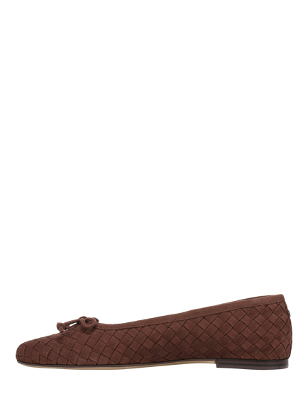 Sam Edelman Ruthie Woven Leather Ballerina Pumps, Java Brown - view 2, Java Brown