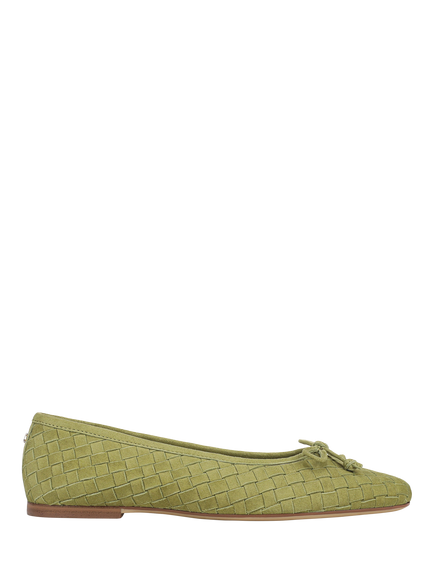 Sam Edelman Ruthie Woven Suede Ballerina Pumps, Martini Olive