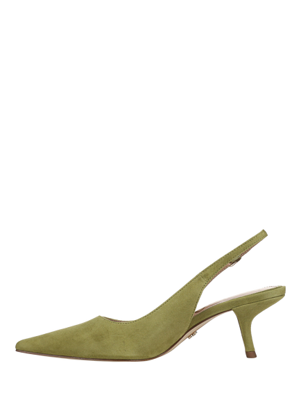 Sam Edelman Bianka Suede Slingback Court Shoes, Martini Olive - view 2, Martini Olive