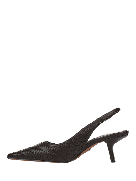 Sam Edelman Bianka Weave Slingback Court Shoes, Cafe Noir - view 2, Cafe Noir
