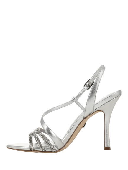 Sam Edelman Charli Glam Stiletto Sandals, Soft Silver - view 2, Soft Silver