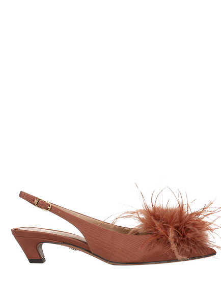 Sam Edelman Finch Feather Slingback Sandals, Bright Bourbon