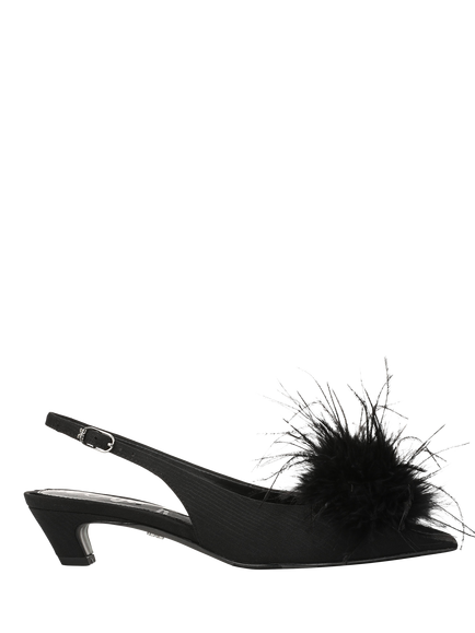 Sam Edelman Finch Feather Slingback Sandals, Black