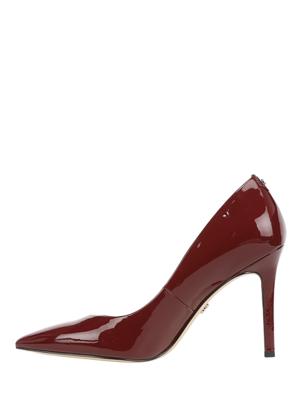 Sam Edelman Hazel Leather Pointed Toe Stiletto Shoes, French Merlot - view 2, French Merlot