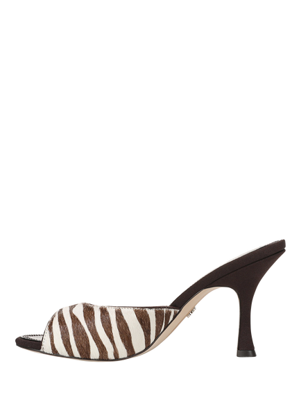 Sam Edelman Jeanie Stiletto Heel Mules, Chocolate/White - view 2, Chocolate/White