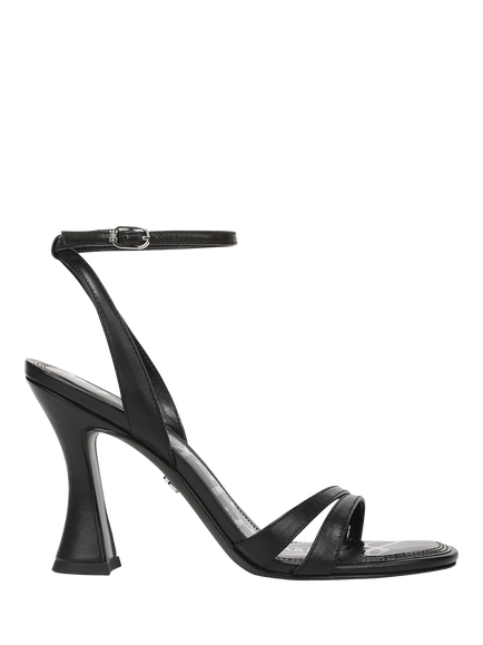 Sam Edelman Junie Leather Flared Heel Strappy Sandals, Black, Black