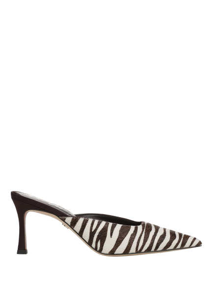 Sam Edelman Margeaux Leather Stiletto Heel Mules, Chocolate/White, Chocolate/White