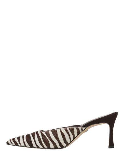 Sam Edelman Margeaux Leather Stiletto Heel Mules, Chocolate/White - view 2, Chocolate/White