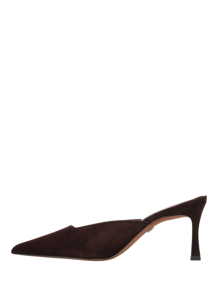 Sam Edelman Margeaux Suede Stiletto Heel Mules, Cafe Noir - view 2, Cafe Noir