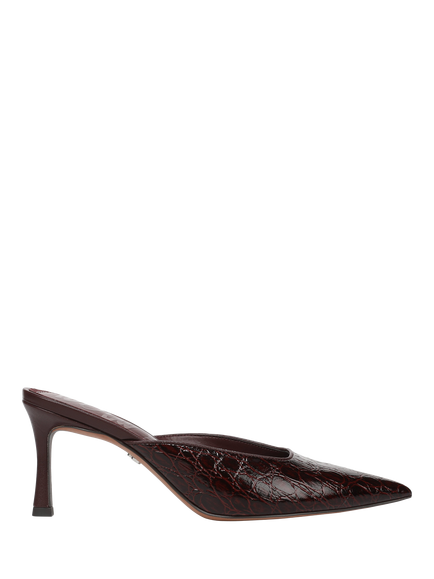 Sam Edelman Margeaux Leather Stiletto Heel Mules, Red, Merlot