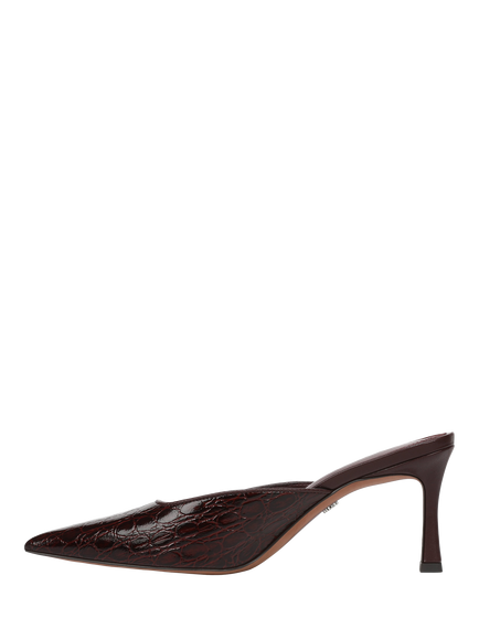 Sam Edelman Margeaux Leather Stiletto Heel Mules, Red - view 2, Merlot