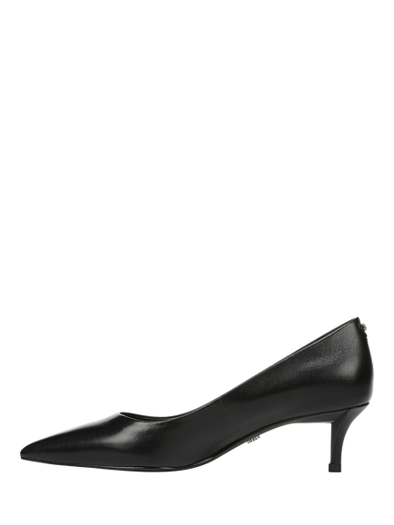 Sam Edelman Summer Leather Kitten Heel Court Shoes - view 2, Black