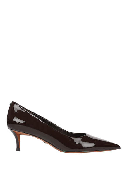 Sam Edelman Summer Leather Kitten Heel Court Shoes, Rich Chocolate, Rich Chocolate
