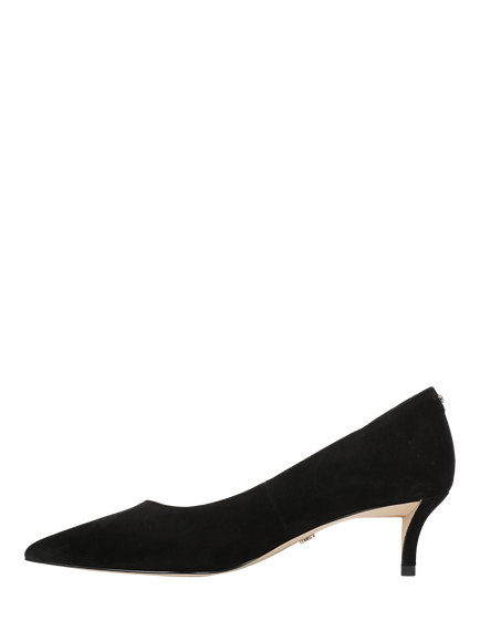 Sam Edelman Summer Suede Kitten Heel Court Shoes, Black - view 2, Black