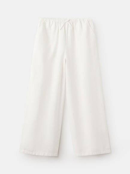 Mango Kids' Loose Fit Trousers, White, White