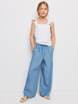 Mango Kids' Loose Fit Trousers, Mid Denim, Mid Denim