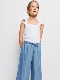 Mango Kids' Loose Fit Trousers, Mid Denim - view 2, Mid Denim