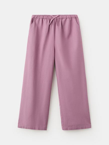 Mango Kids' Drawstring Waist Lightweight Trousers, Mauve, Mauve