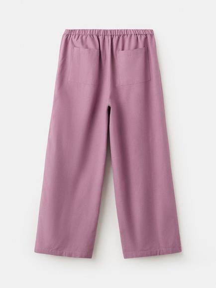 Mango Kids' Drawstring Waist Lightweight Trousers, Mauve - view 2, Mauve