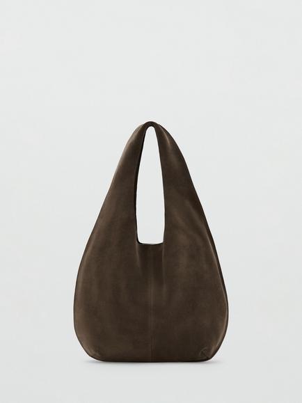 Mango Suede Shoulder Bag, Taupe, Taupe