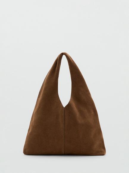Mango Suede Leather Tote Bag, Camel, Camel