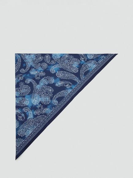 Mango Paisley Scarf, Navy, Navy
