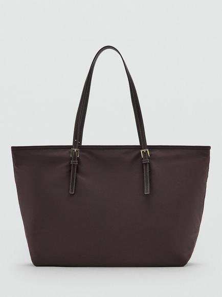 Mango Structured Tote Bag, Chocolate