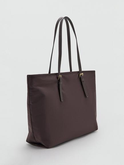 Mango Structured Tote Bag - view 2, Chocolate