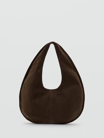Mango Suede Hobo Bag, Chocolate, Chocolate